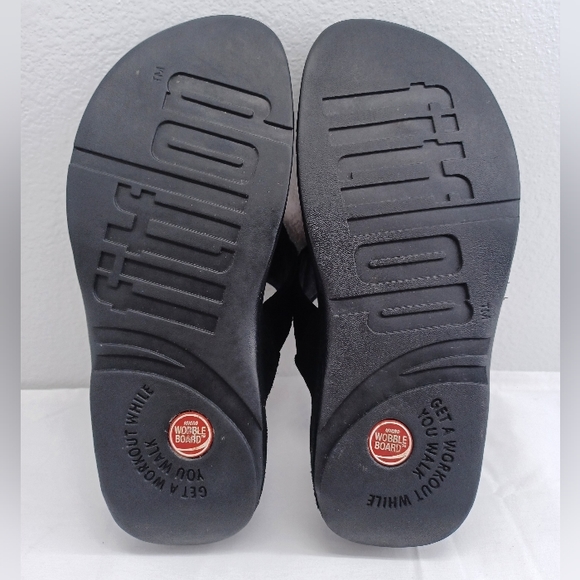 Fitflop suede black thong sandals Women’s  size 7 - Picture 9 of 12